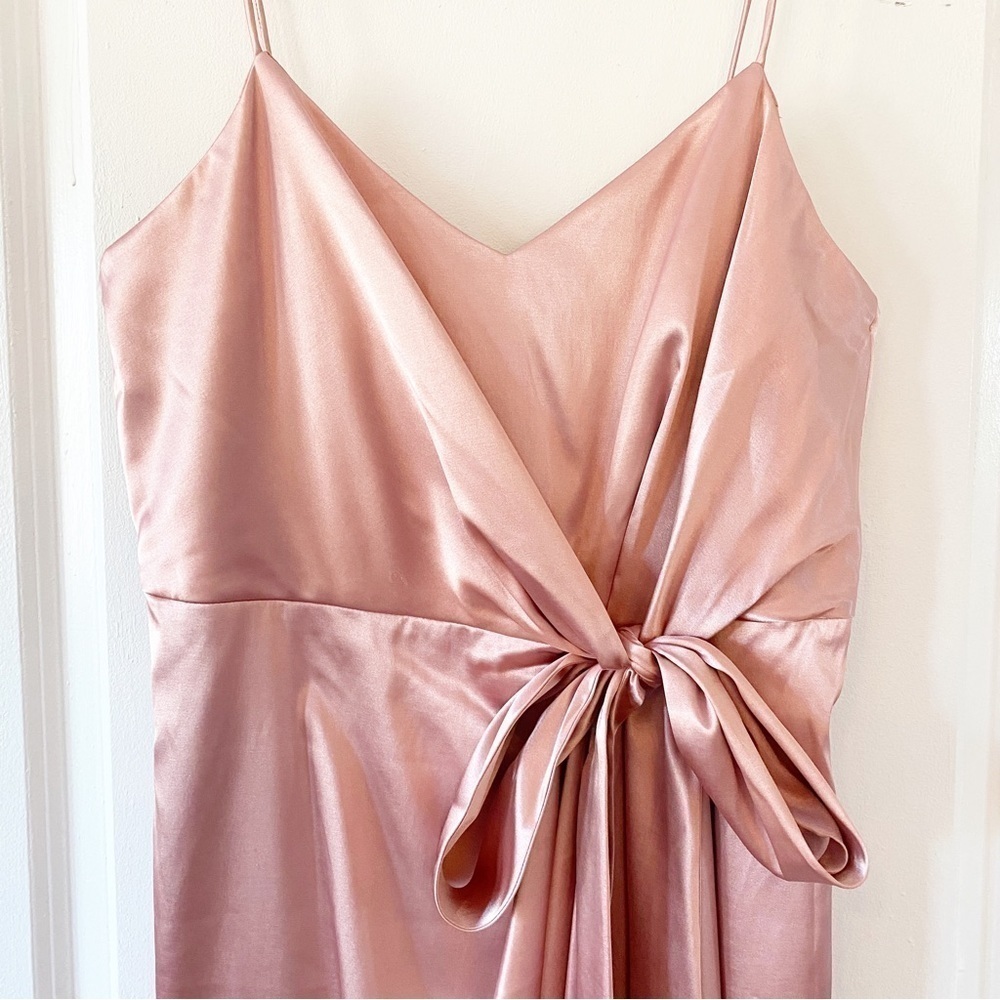 AFTER SIX Draped Desert Rose Satin Midi Formal Dress NWT - Picture 5 of 10